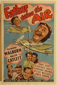 v436 FATHER TAKES THE AIR one-sheet movie poster '51 Raymond Walburn