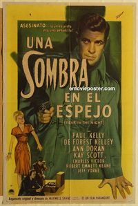 v437 FEAR IN THE NIGHT Spanish/US one-sheet movie poster '47 Paul Kelly
