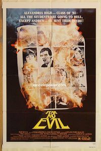v438 FEAR NO EVIL one-sheet movie poster '81 high school in Hell!