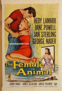 v439 FEMALE ANIMAL one-sheet movie poster '58 Hedy Lamarr, Jane Powell