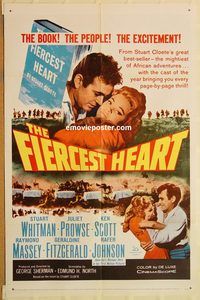 v442 FIERCEST HEART one-sheet movie poster '61 from best-selling book!