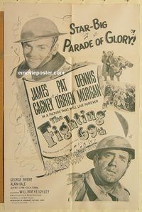 v444 FIGHTING 69TH one-sheet movie poster R56 James Cagney, Pat O'Brien