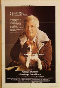 v456 FIVE DAYS FROM HOME one-sheet movie poster '78 George Peppard, beagle!