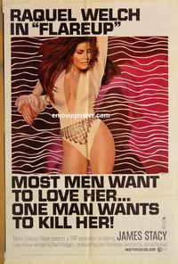 v460 FLAREUP one-sheet movie poster '70 super sexy Raquel Welch!