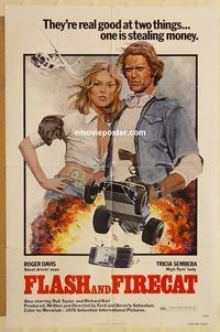 v461 FLASH & FIRECAT one-sheet movie poster '75 cool action image!