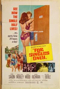 v471 FOR SINGLES ONLY one-sheet movie poster '68 John Saxon, Moberly