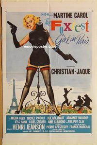 v482 FOXIEST GIRL IN PARIS one-sheet movie poster '57 great image!