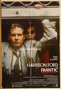 v485 FRANTIC one-sheet movie poster '88 Roman Polanski, Harrison Ford