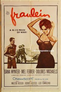 v486 FRAULEIN one-sheet movie poster '58 Mel Ferrer, sexy Dana Wynter!