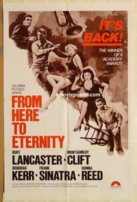 v494 FROM HERE TO ETERNITY one-sheet movie poster R78 Burt Lancaster