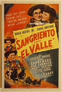 v497 FRONTIER BADMEN style B Spanish/US one-sheet movie poster '43 Lon Chaney Jr