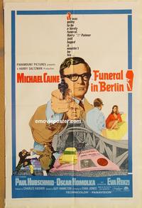 v499 FUNERAL IN BERLIN one-sheet movie poster '67 Michael Caine, Cold War!