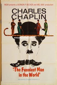 v500 FUNNIEST MAN IN THE WORLD one-sheet movie poster '67 Charlie Chaplin