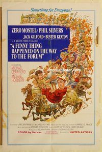 v502 FUNNY THING HAPPENED ON THE WAY TO THE FORUM white style one-sheet movie poster '66