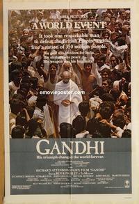 v508 GANDHI one-sheet movie poster '82 Ben Kingsley, Richard Attenborough