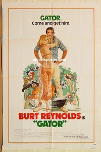 v514 GATOR one-sheet movie poster '76 Burt Reynolds, Lauren Hutton