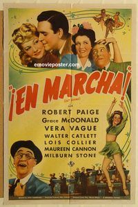 v517 GET GOING Spanish/US one-sheet movie poster '43 Vera Vague, Robert Paige