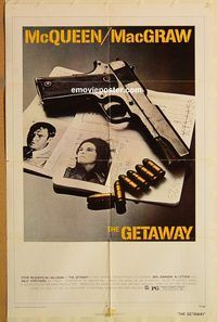 v519 GETAWAY one-sheet movie poster '72 Steve McQueen, Ali McGraw