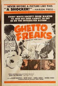 v520 GHETTO FREAKS one-sheet movie poster '70 get in on integrated action!