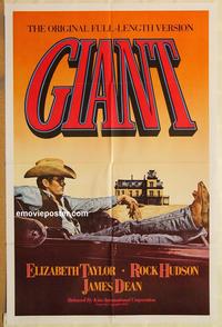v524 GIANT one-sheet movie poster R83 James Dean, Liz Taylor, Hudson