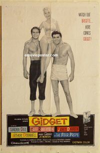 v526 GIDGET one-sheet movie poster '59 Sandra Dee, James Darren