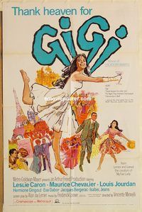 v528 GIGI one-sheet movie poster R66 Leslie Caron, Maurice Chevalier