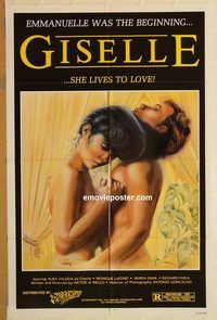 v532 GISELLE one-sheet movie poster '81 sexploitation, lives to love!