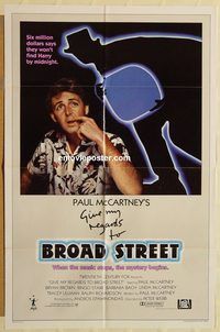 v535 GIVE MY REGARDS TO BROAD STREET one-sheet movie poster '84 McCartney