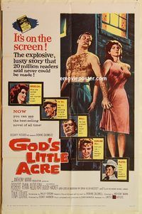 v537 GOD'S LITTLE ACRE one-sheet movie poster '58 Robert Ryan, Aldo Ray