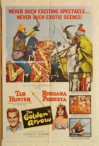 v542 GOLDEN ARROW one-sheet movie poster '63 Tab Hunter, Podesta