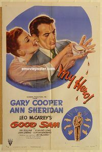 v549 GOOD SAM one-sheet movie poster '48 Gary Cooper, Ann Sheridan