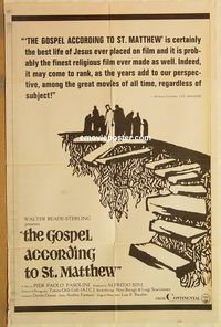 v553 GOSPEL ACCORDING TO ST MATTHEW one-sheet movie poster '66 Pasolini