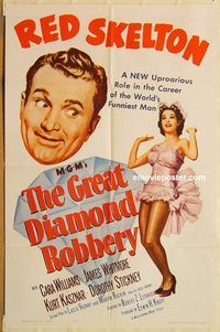 v558 GREAT DIAMOND ROBBERY one-sheet movie poster R62 Red Skelton