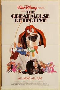 v559 GREAT MOUSE DETECTIVE one-sheet movie poster '86 Walt Disney