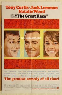 v560 GREAT RACE one-sheet movie poster '65 Curtis, Lemmon, Natalie Wood