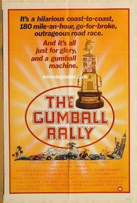 v567 GUMBALL RALLY style B one-sheet movie poster '76 car racing, Sarrazin