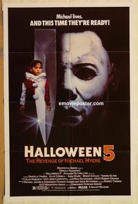 v576 HALLOWEEN 5 one-sheet movie poster '89 cool horror image!