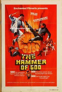 v578 HAMMER OF GOD one-sheet movie poster '70 explosive martial arts!