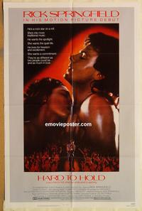 v586 HARD TO HOLD one-sheet movie poster '84 Rick Springfield, rock&roll!