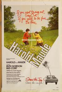 v591 HAROLD & MAUDE one-sheet movie poster R78 Ruth Gordon, Bud Cort