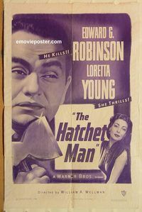 v593 HATCHET MAN one-sheet movie poster R49 Ed G. Robinson, Loretta Young