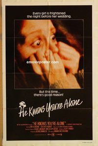 v596 HE KNOWS YOU'RE ALONE one-sheet movie poster '80 Armand Mastroianni