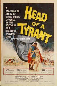 v597 HEAD OF A TYRANT one-sheet movie poster '60 Italian epic adventure!