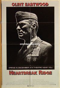 v600 HEARTBREAK RIDGE one-sheet movie poster '86 Clint Eastwood