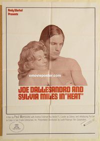 v601 HEAT one-sheet movie poster '72 Andy Warhol, Paul Morrissey