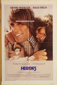 v609 HEROES one-sheet movie poster '77 Henry Winkler, Sally Field