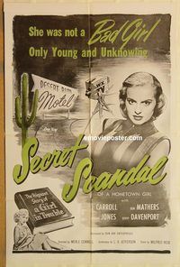 v617 HOMETOWN GIRL one-sheet movie poster R50s Secret Scandal!