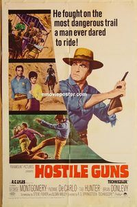 v625 HOSTILE GUNS one-sheet movie poster '67 George Montgomery, De Carlo