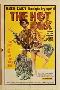 v627 HOT BOX one-sheet movie poster '72 sexploitation, babes fight back!