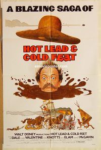 v628 HOT LEAD & COLD FEET one-sheet movie poster '78 Don Knotts, Jack Elam